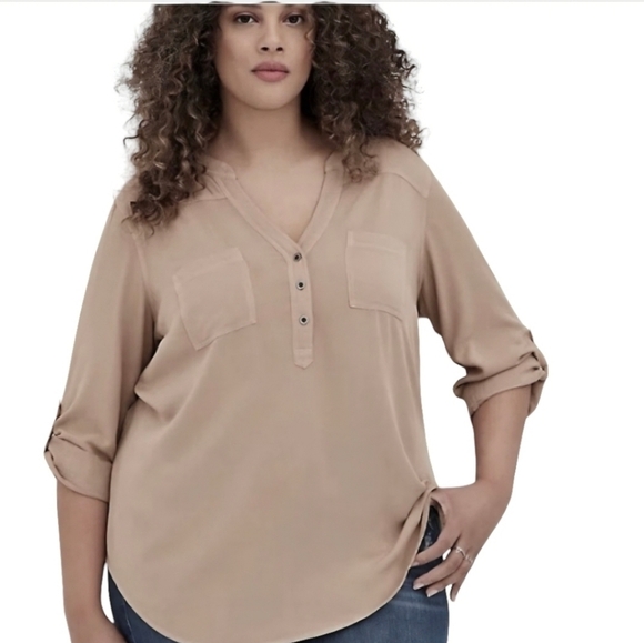 Torrid Harper 3/4 Sleeve Pullover Blouse Sz 2 - Picture 1 of 9